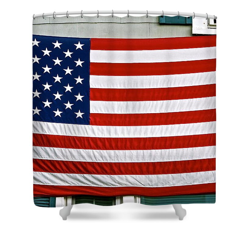 U.s. Flag Shower Curtain featuring the photograph Labor Day Sunset On The Cape by Ira Shander