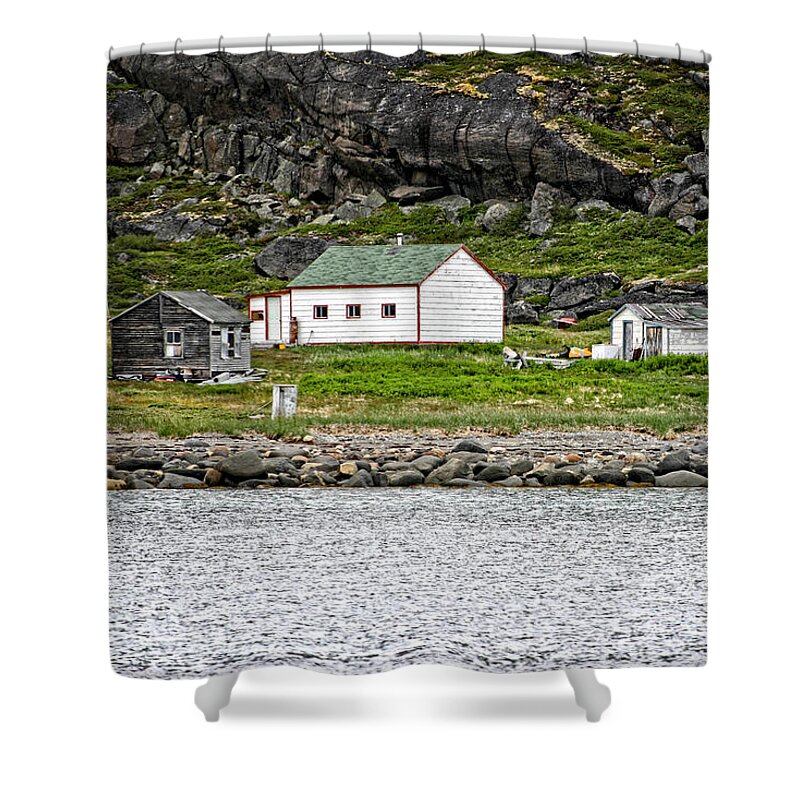 Fish Camp Shower Curtain featuring the photograph Labrador Fish Camp by Ben Shields