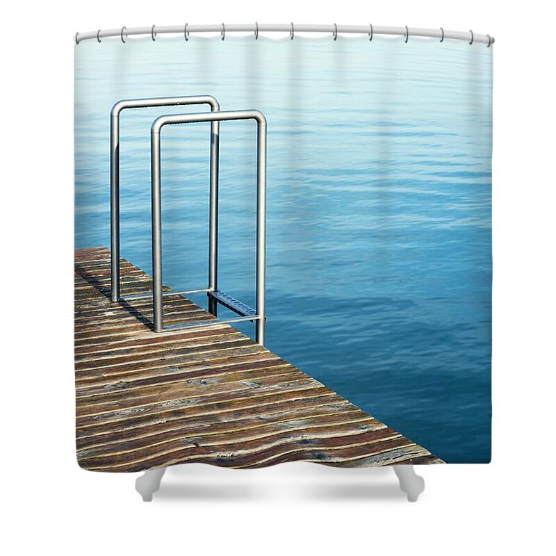 Water Shower Curtain featuring the photograph Ladder by Chevy Fleet