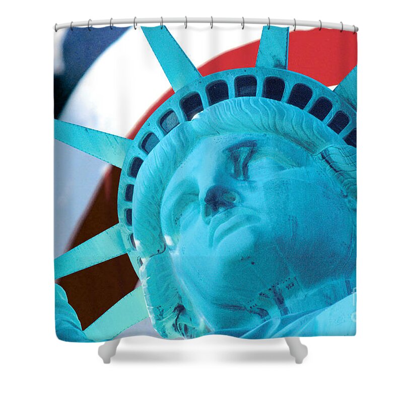 New York City Shower Curtain featuring the photograph Lady Liberty by Jerry Fornarotto