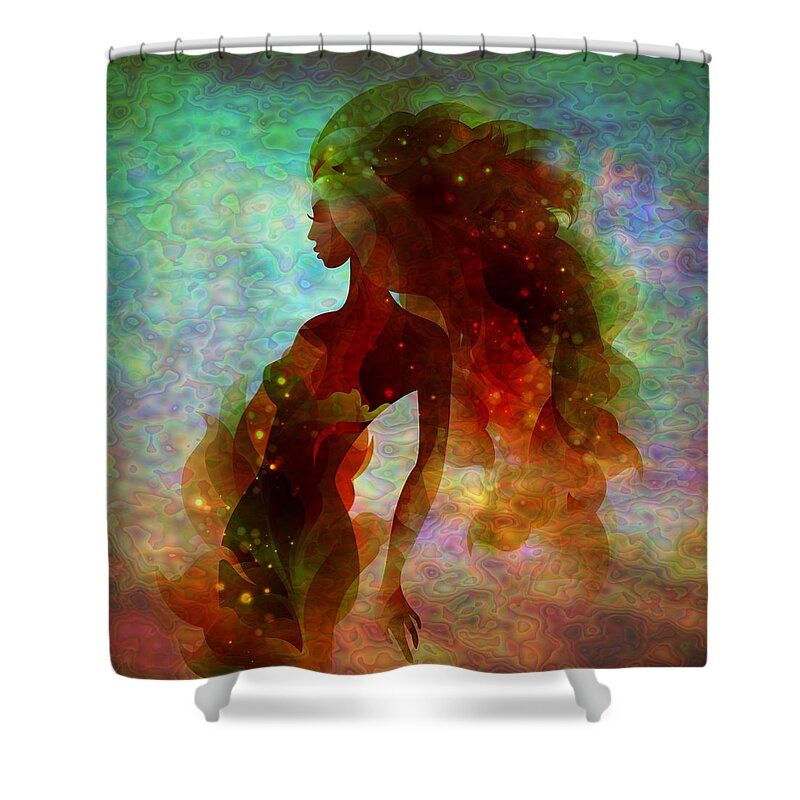 Woman Shower Curtain featuring the digital art Lady Mermaid by Lilia D