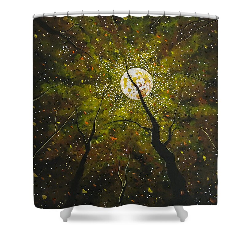 Trees Shower Curtain featuring the painting Lady Starlight by Joel Tesch