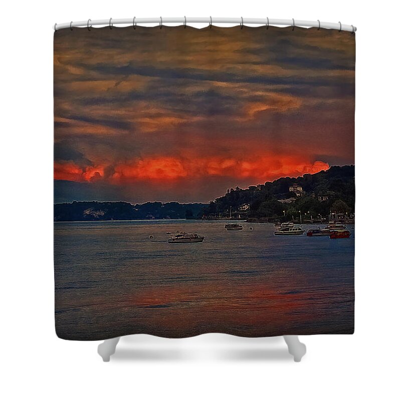 Landscape Shower Curtain featuring the photograph Lago Maggiore by Hanny Heim
