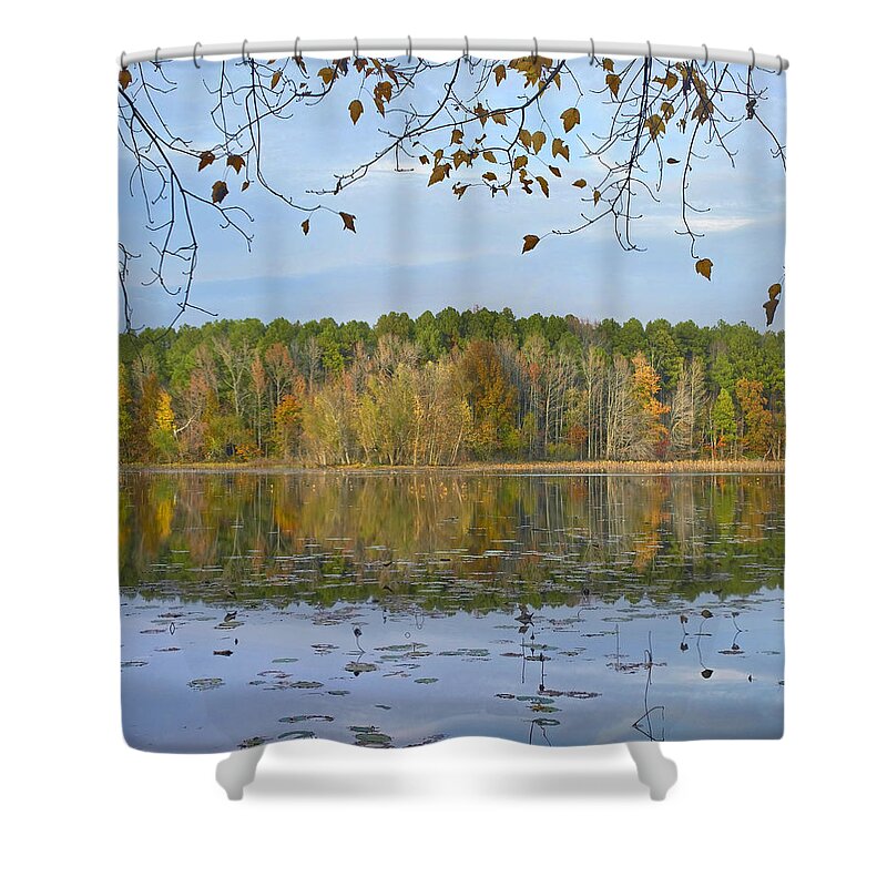 Feb0514 Shower Curtain featuring the photograph Lake Bailey Petit Jean State Park by Tim Fitzharris