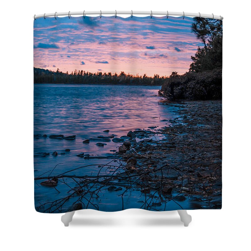 Sunset Shower Curtain featuring the photograph Lake Bailey sunset by Optical Playground By MP Ray