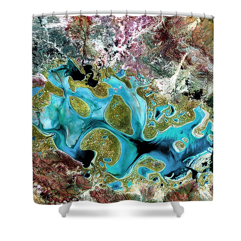 Lake Carnegie Shower Curtain featuring the photograph Lake Carnegie by USGS Landsat