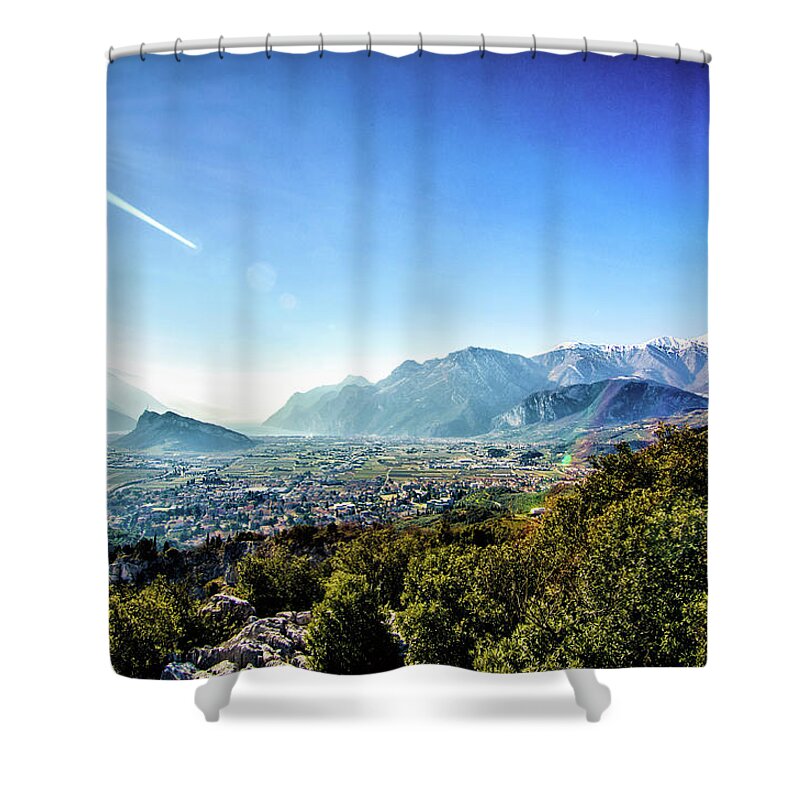 Tranquility Shower Curtain featuring the photograph Lake Garda, Trentino, Italy by Mattia.bonavida@gmal.com