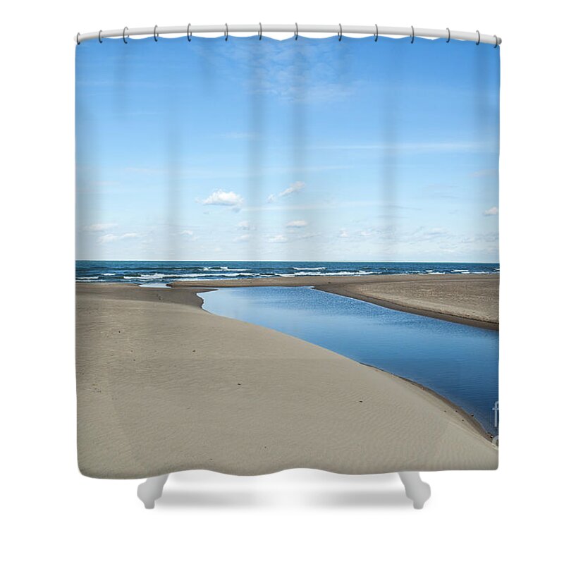 Lake Michigan Shower Curtain featuring the photograph Lake Michigan Waterway by Verana Stark
