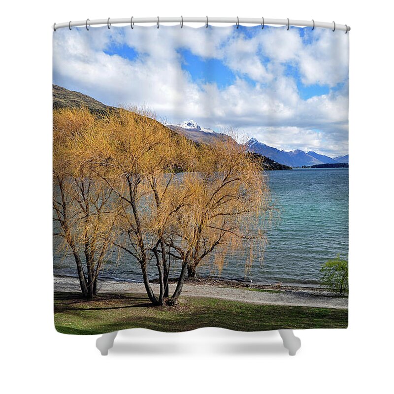 Scenics Shower Curtain featuring the photograph Lake Wakatipu, Queenstown by Steve Clancy Photography