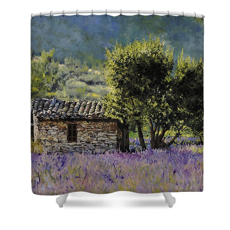 Lavender Shower Curtain featuring the painting Lala Vanda by Guido Borelli