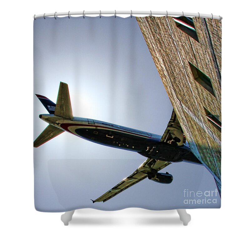 Airplane Shower Curtain featuring the photograph Landing By Diana Sainz by Diana Raquel Sainz