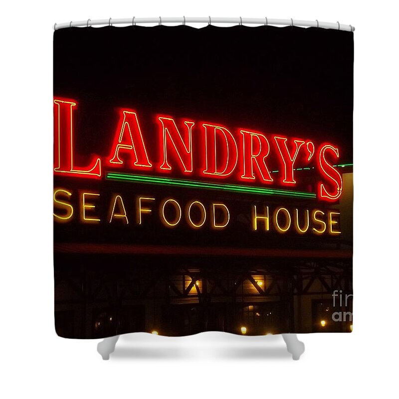  Shower Curtain featuring the photograph Landry's Seafood House by Kelly Awad