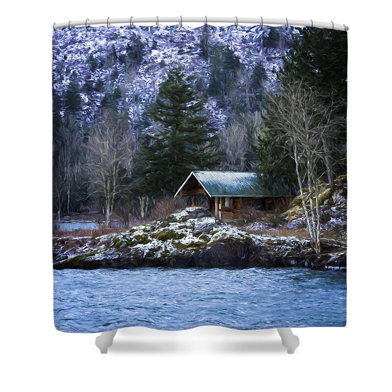 Get Away From It All Shower Curtain featuring the painting Landscape Art - Get Away From It All by Jordan Blackstone