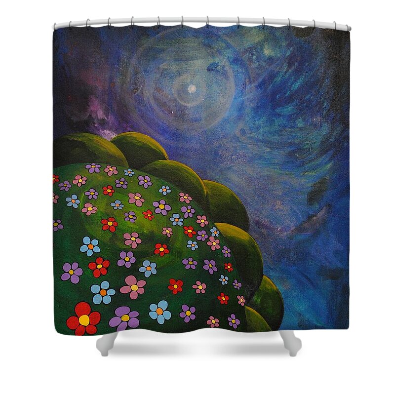 Landscape Shower Curtain featuring the painting Landscape by Mindy Huntress