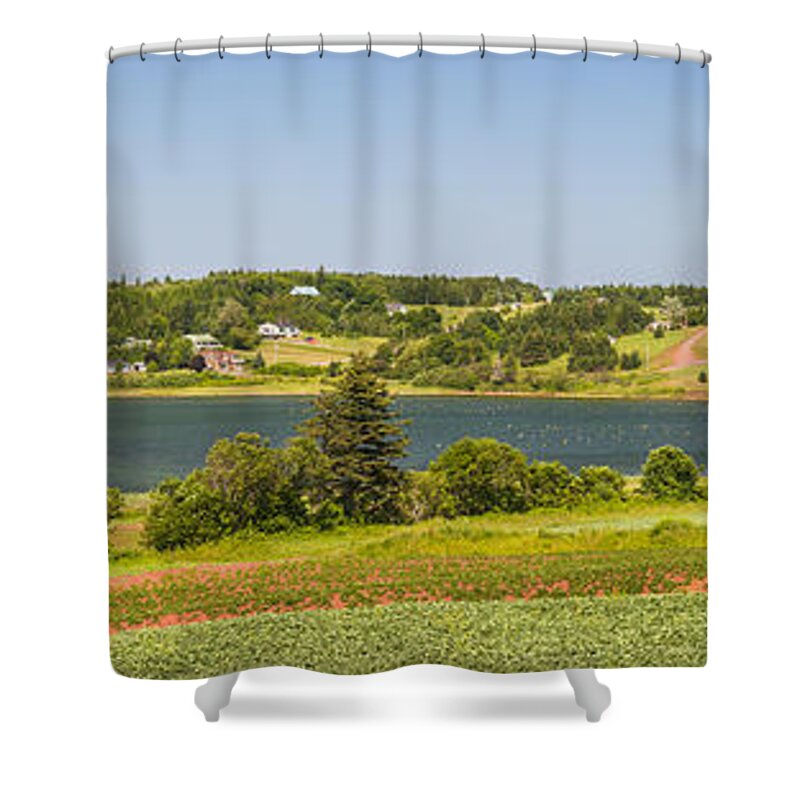 Pei Shower Curtain featuring the photograph Landscape panorama of Prince Edward Island by Elena Elisseeva