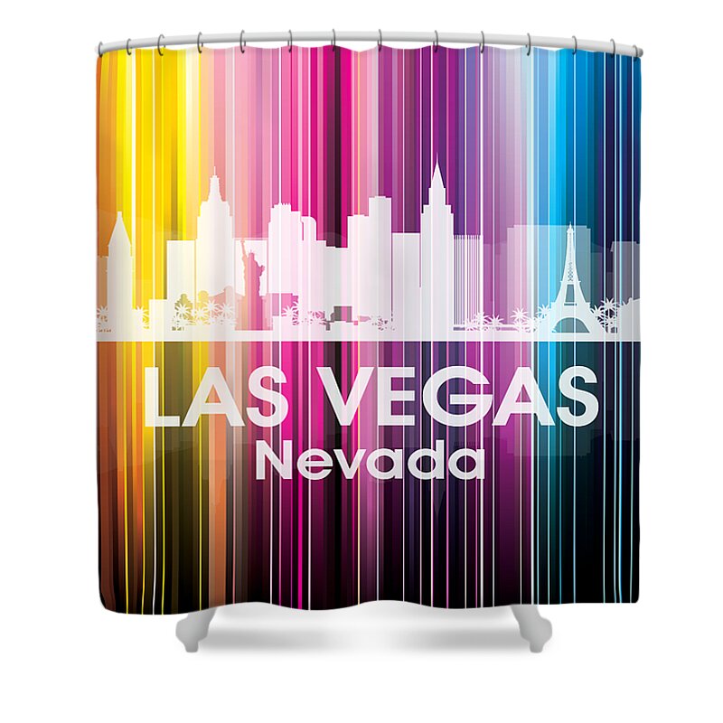 Las Vegas Shower Curtain featuring the mixed media Las Vegas NV 2 by Angelina Tamez