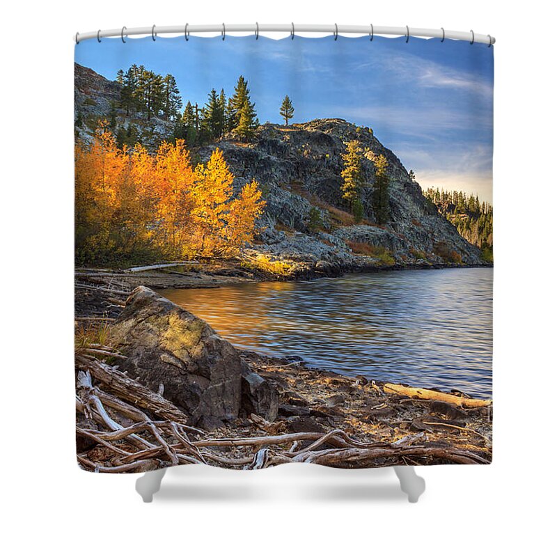 Aspens Shower Curtain featuring the photograph Last Light On Taylor Lake by James Eddy