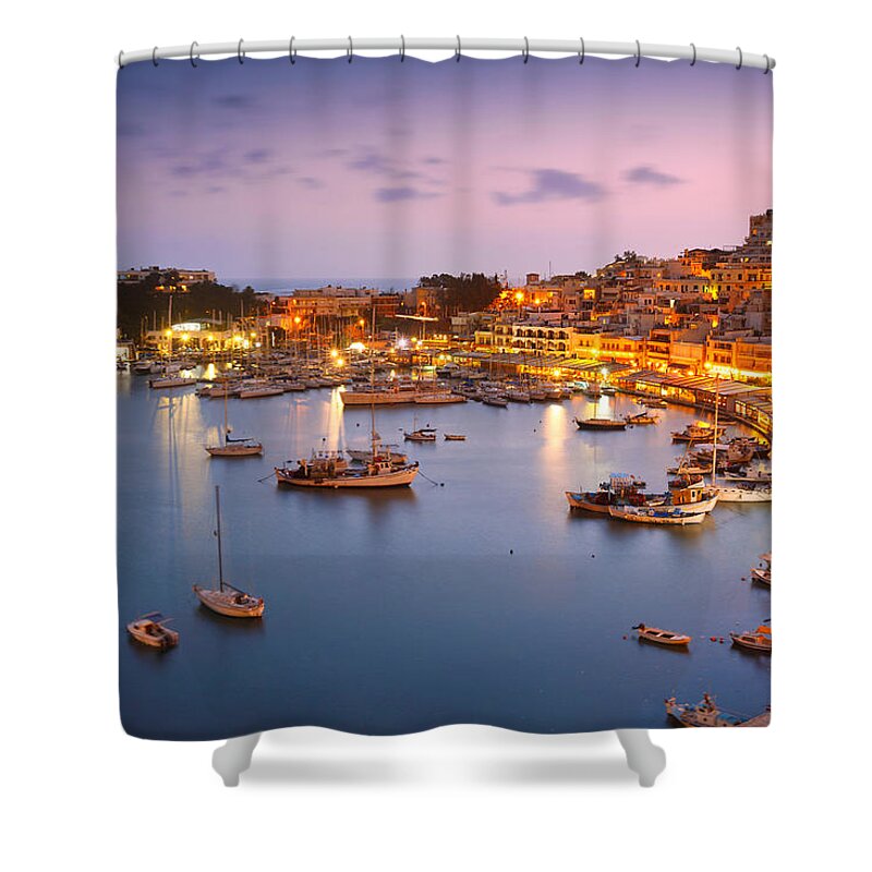 Athens Shower Curtain featuring the photograph Late Evening Mikrolimano by Milan Gonda