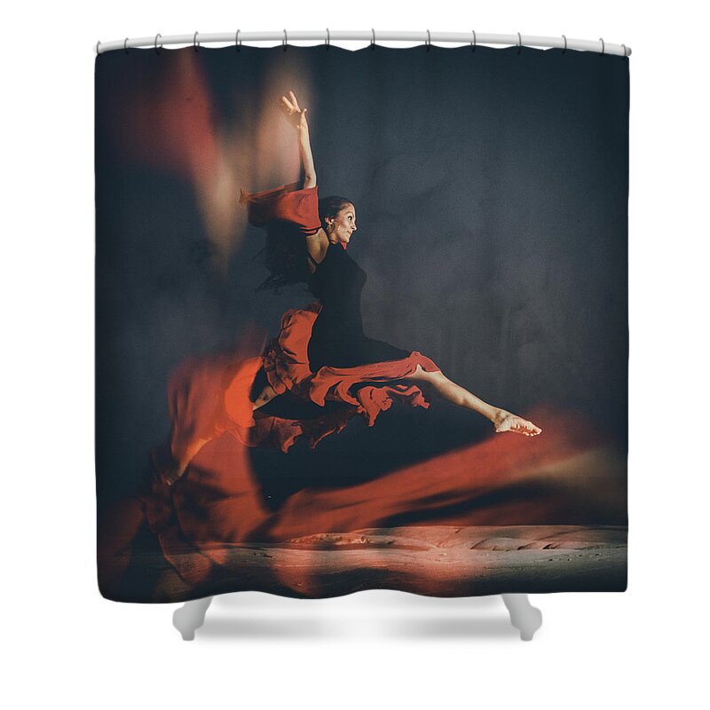 Adult Shower Curtain featuring the photograph Latin Dancer by Stelios Kleanthous