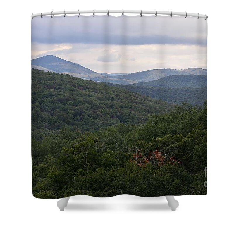 Mountain Scenes Shower Curtain featuring the photograph Laurel Fork Overlook II by Randy Bodkins