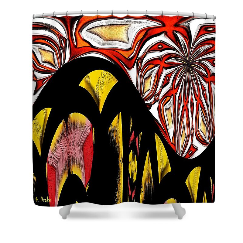 Lava Shower Curtain featuring the digital art Lava Flow by Alec Drake