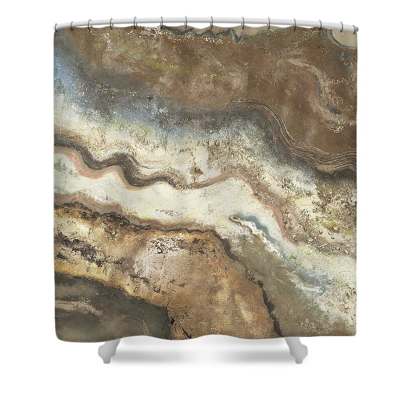 Lava Shower Curtain featuring the painting Lava Flow Panel I by Patricia Pinto