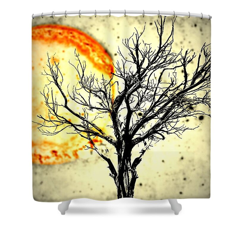 Tree Shower Curtain featuring the photograph Lava Sky by Mark Ross