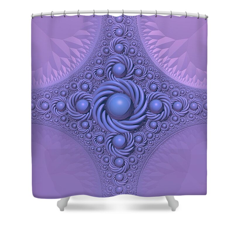 Fractal Shower Curtain featuring the digital art Lavender Beauty by Lyle Hatch