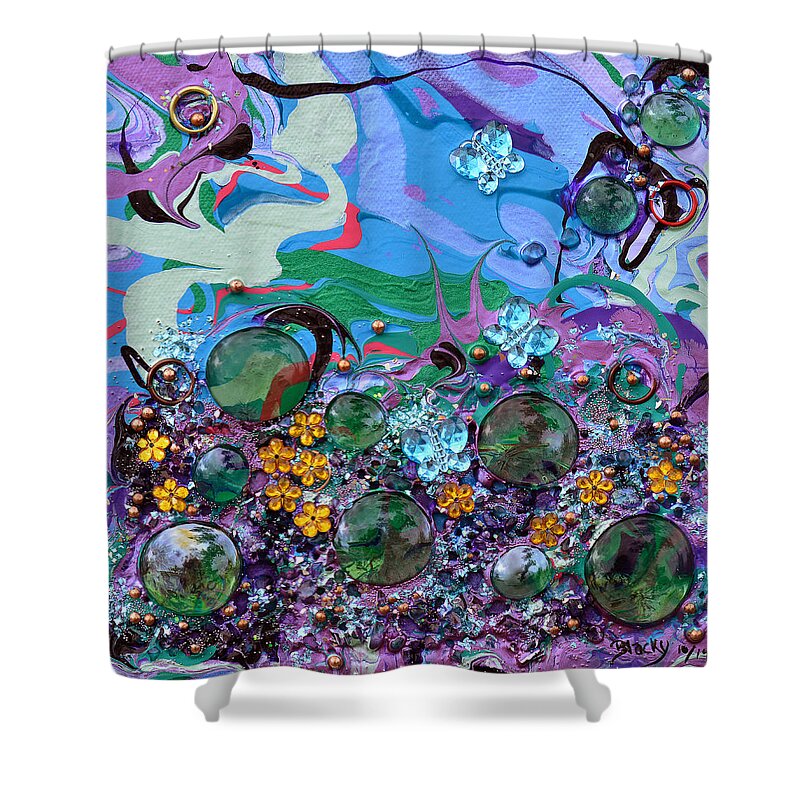 Butterfly Shower Curtain featuring the painting Lazy Summer Day by Donna Blackhall