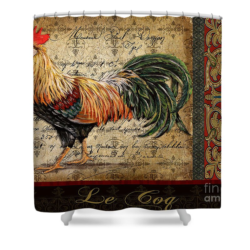  Acrylic Painting Shower Curtain featuring the painting Le Coq-C by Jean Plout
