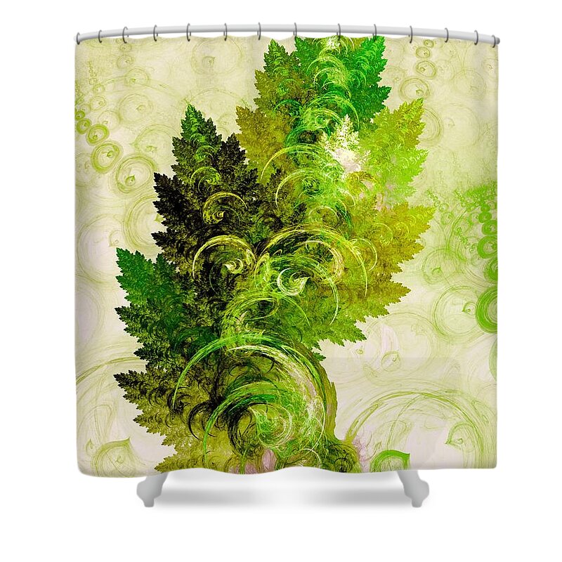 Water Shower Curtain featuring the digital art Leaf Reflection by Anastasiya Malakhova