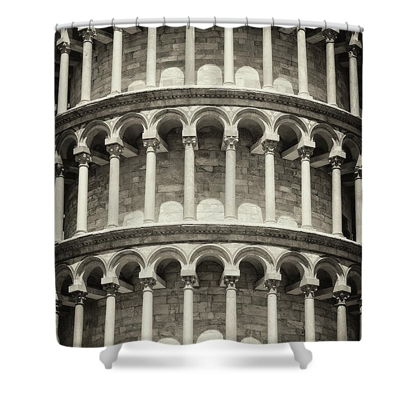 Architectural Column Shower Curtain featuring the photograph Leaning Tower Of Pisa, Tuscany Italy by Romaoslo