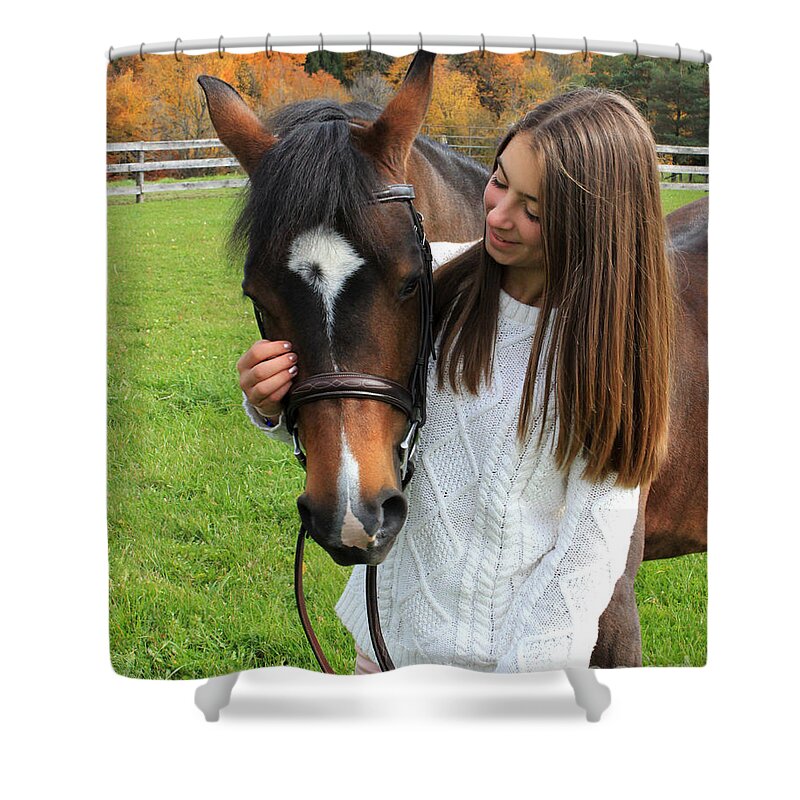  Shower Curtain featuring the photograph Leanna Abbey 15 by Life With Horses