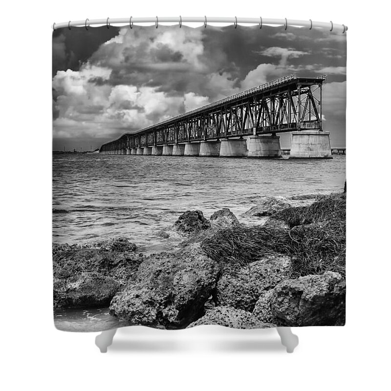 Bahia Honda Bridge Shower Curtain featuring the photograph Leap of Faith by Raul Rodriguez