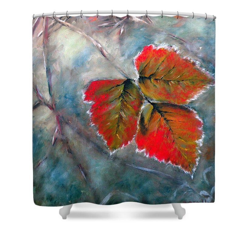 Leaves Shower Curtain featuring the painting Leaves by Uma Krishnamoorthy