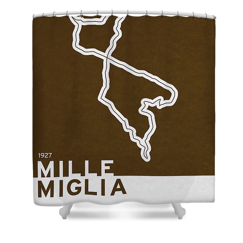 F1 Shower Curtain featuring the digital art Legendary Races - 1927 Mille Miglia by Chungkong Art