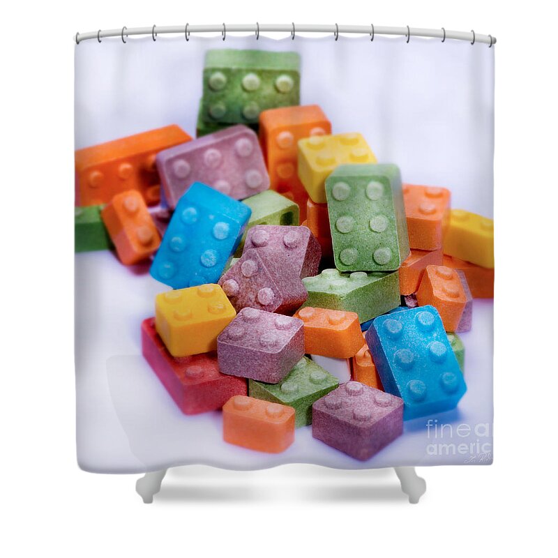 Lego Candy Blocks Shower Curtain featuring the photograph Candy Building Blocks by Iris Richardson