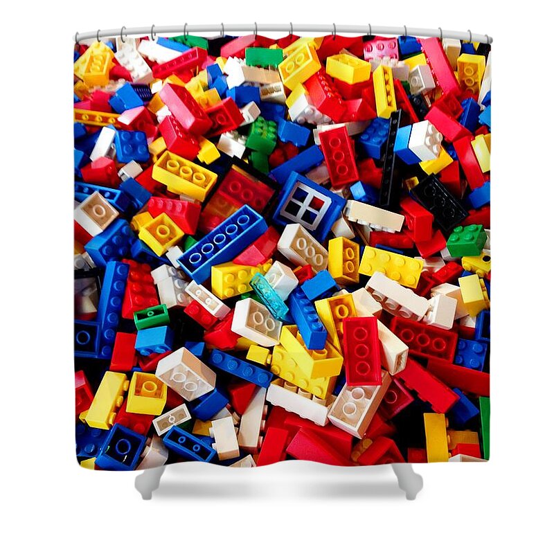 Lego Shower Curtain featuring the photograph Lego - from 4 to 99 by Cristina Stefan