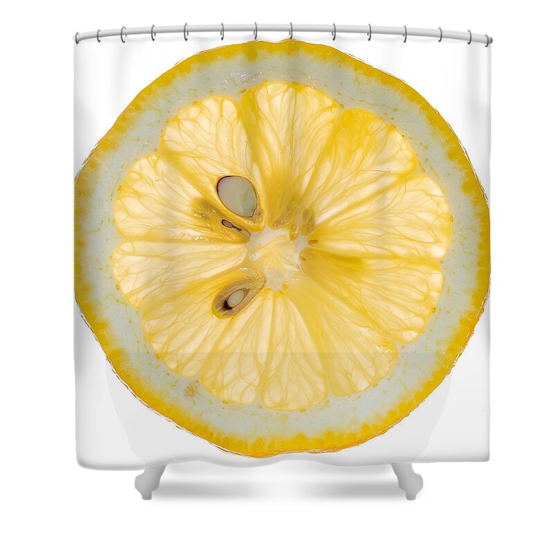 Lemon Shower Curtain featuring the photograph Lemon Slice by Steve Gadomski