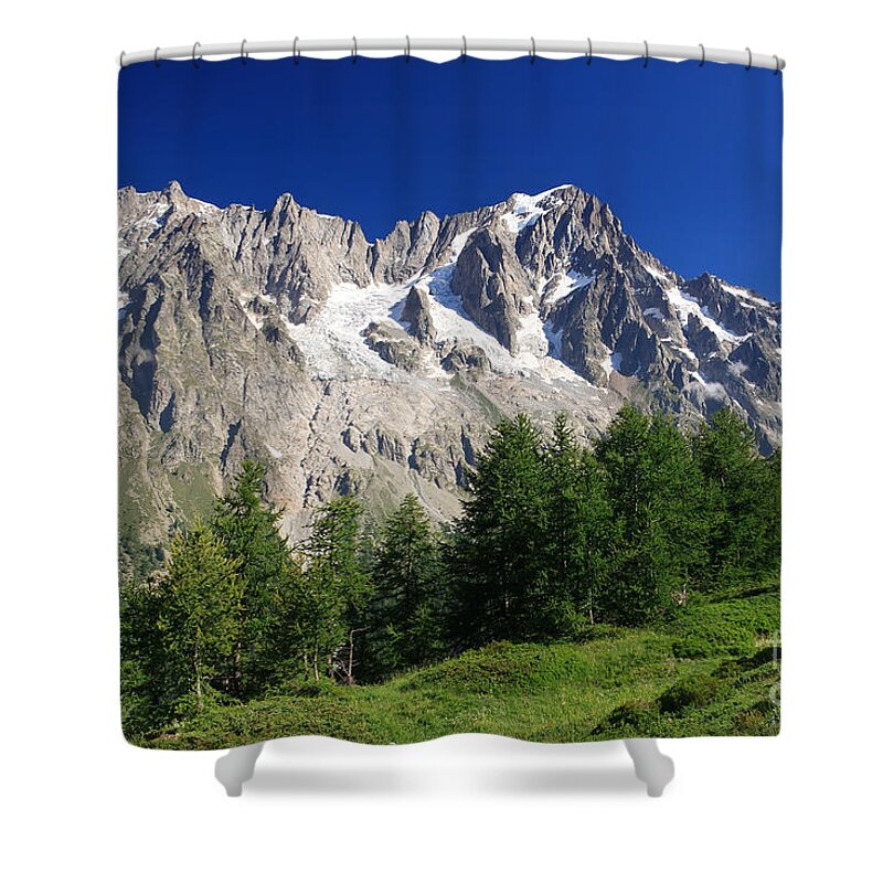 Alpine Shower Curtain featuring the photograph Les Grandes Jorasses - Mont Blanc by Antonio Scarpi
