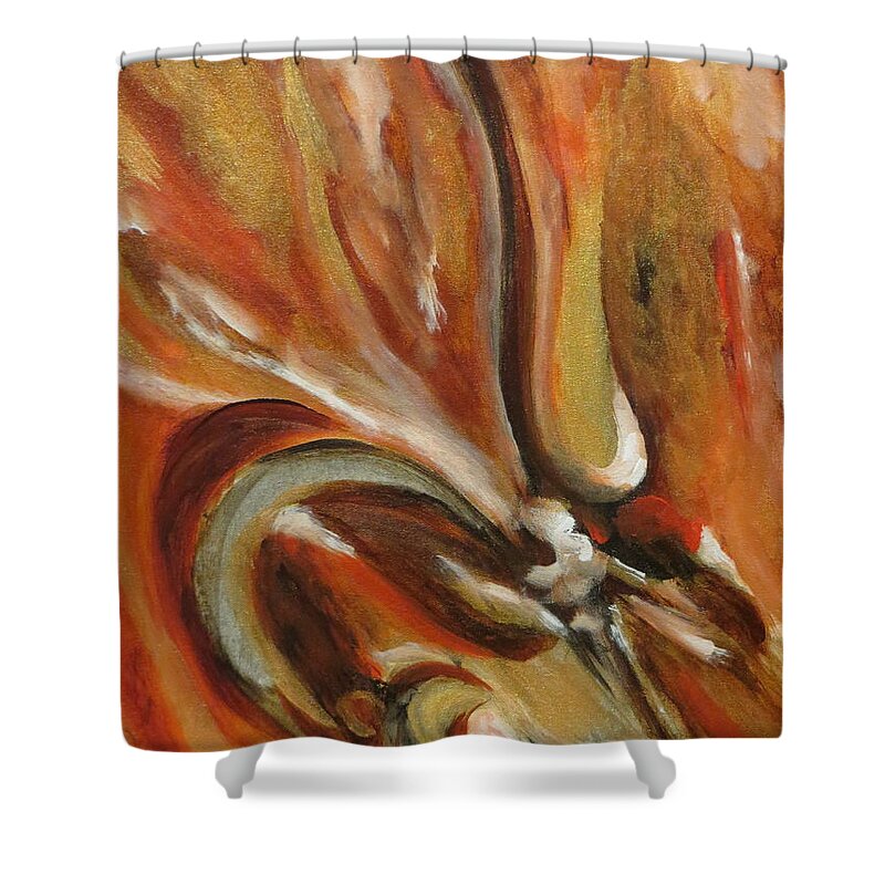 Abstract Shower Curtain featuring the painting Let It Go by Soraya Silvestri