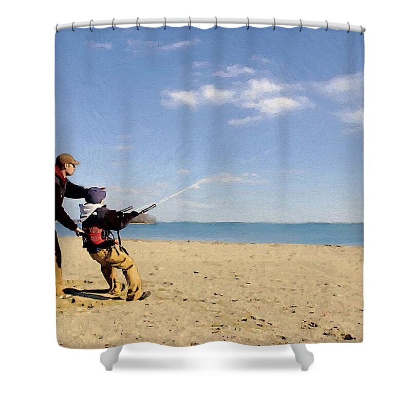 People Shower Curtain featuring the painting Let's Go Fly A Kite by RC DeWinter