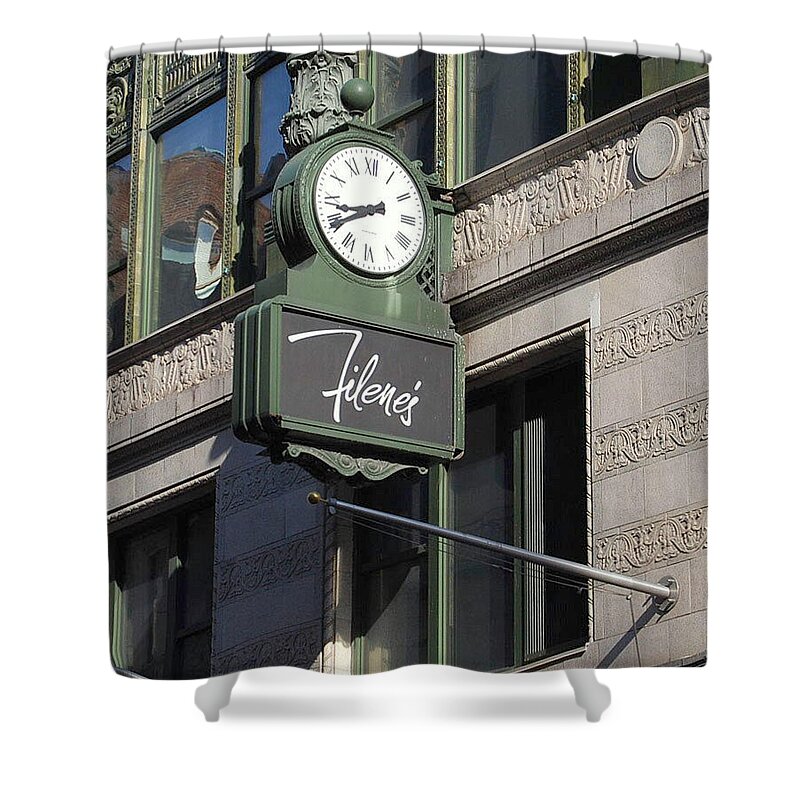 Boston Shower Curtain featuring the photograph Let's Meet Under the Clock by Caroline Stella