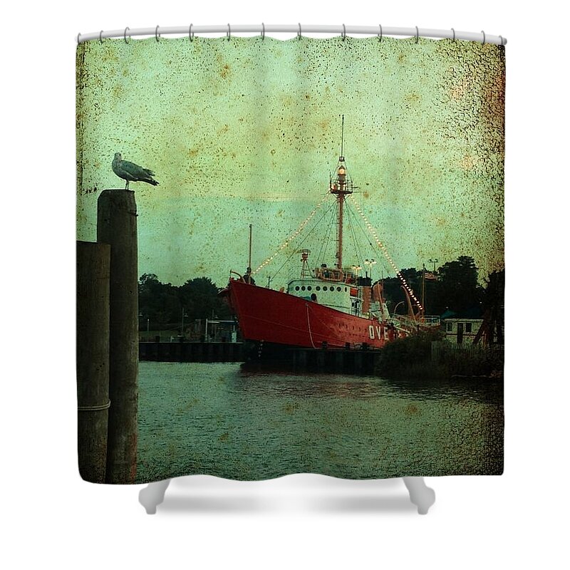 Overfalls Shower Curtain featuring the photograph Lewes - Overfalls Lightship 1 by Richard Reeve