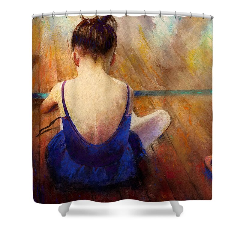 Ballet Shower Curtain featuring the painting LG by Andrew King