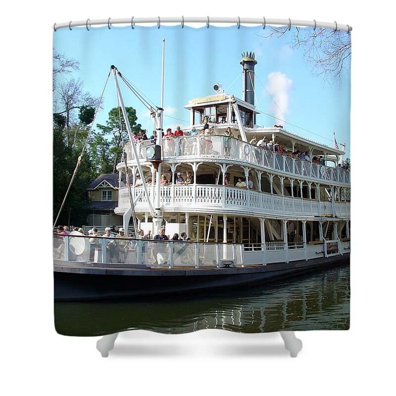 Liberty Square Shower Curtain featuring the photograph Liberty Riverboat by David Nicholls