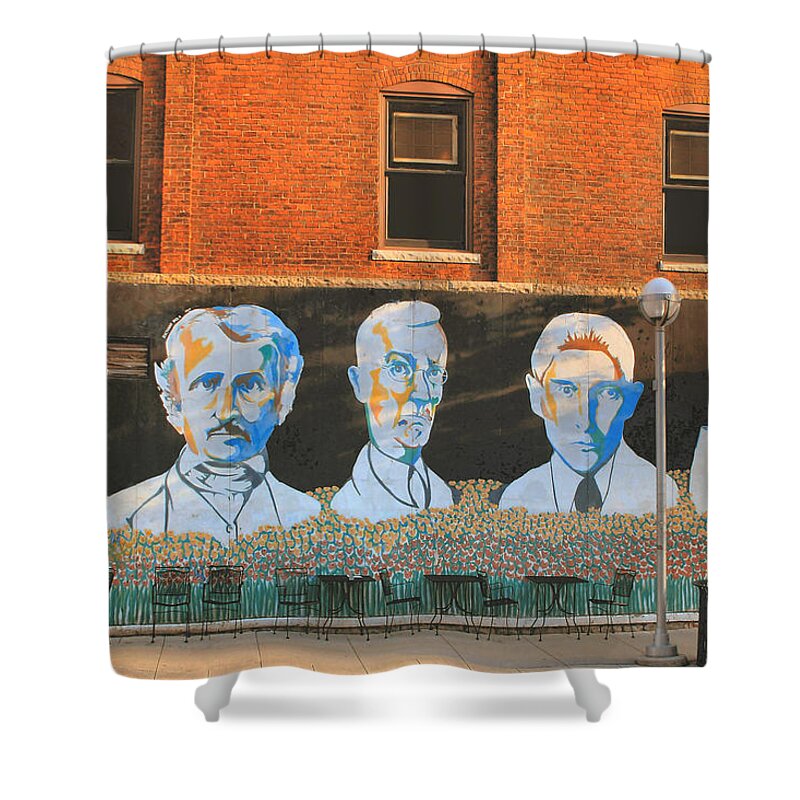 Scenery Shower Curtain featuring the photograph Liberty street mural by Pat Cook