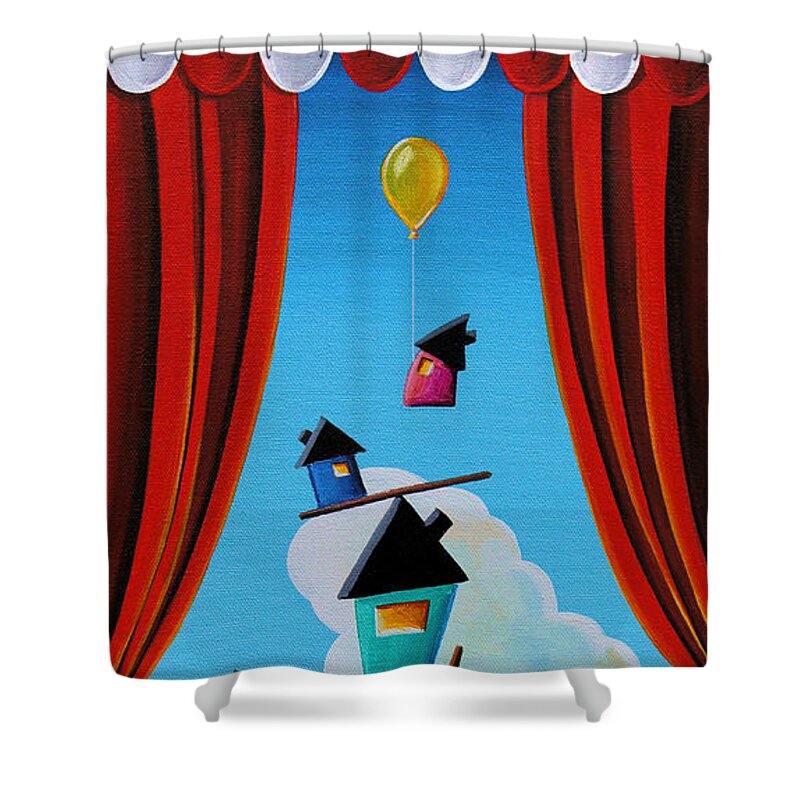 House Shower Curtain featuring the painting Life In Balance by Cindy Thornton
