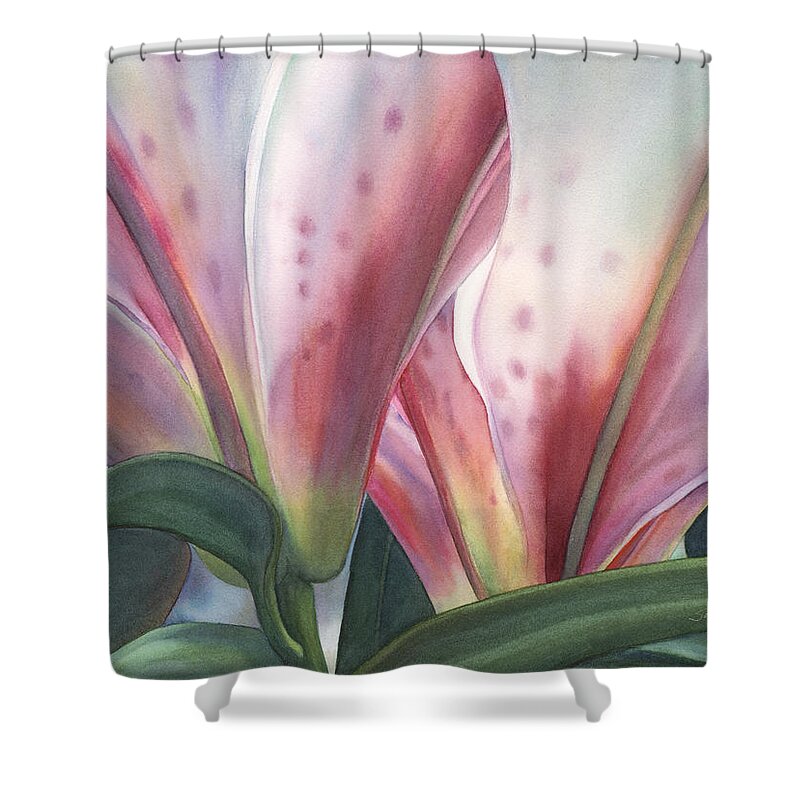 Lily Shower Curtain featuring the painting Light Above by Sandy Haight