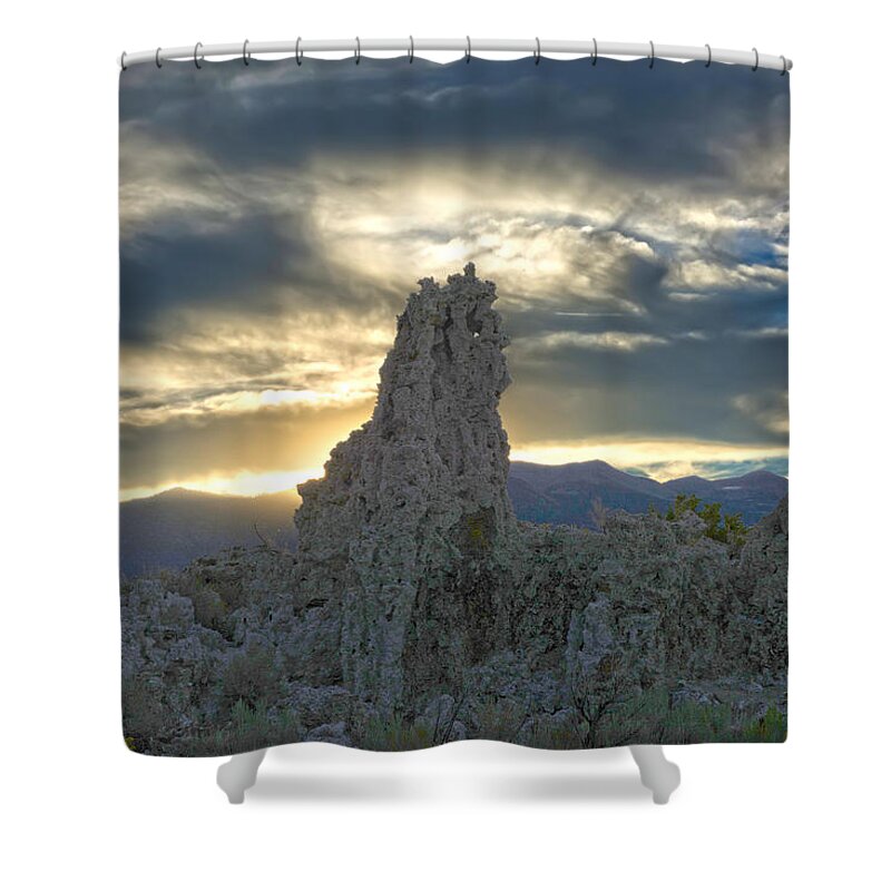 Tufa Formations Shower Curtain featuring the photograph Light Behind Tufa by Randall Branham